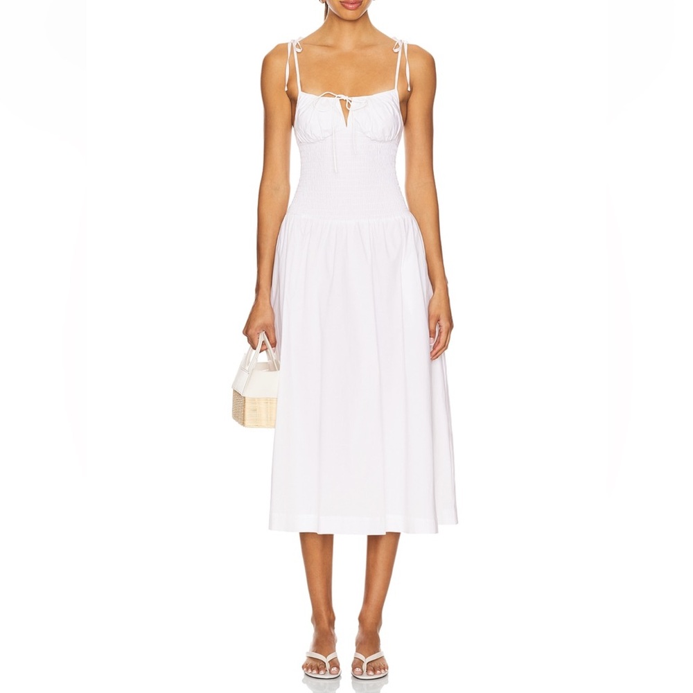 Guizio Lura White Midi Sundress